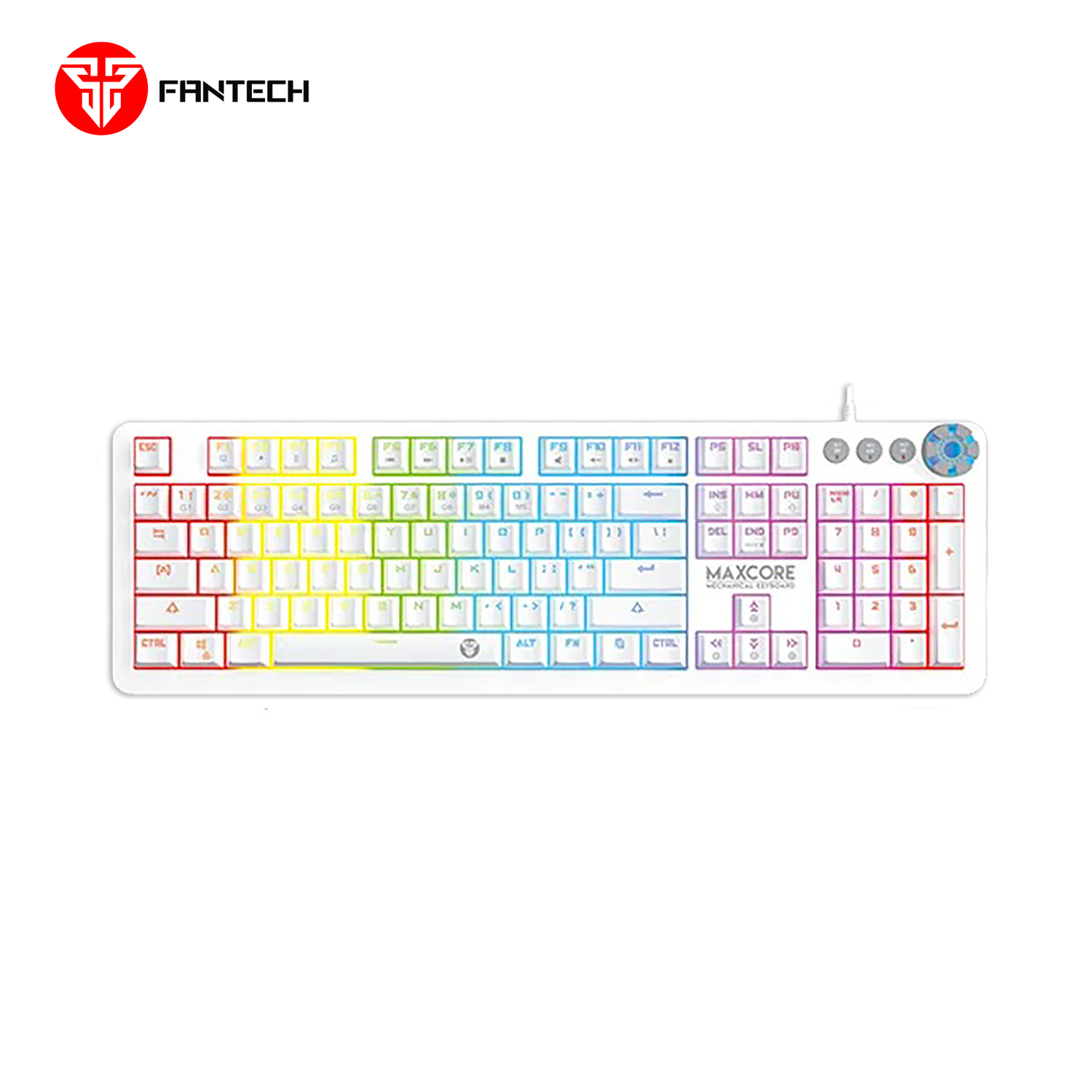 Clavier Gamer Filaire Fantech MAX CORE - MK852 (QWERTY) - Blanc