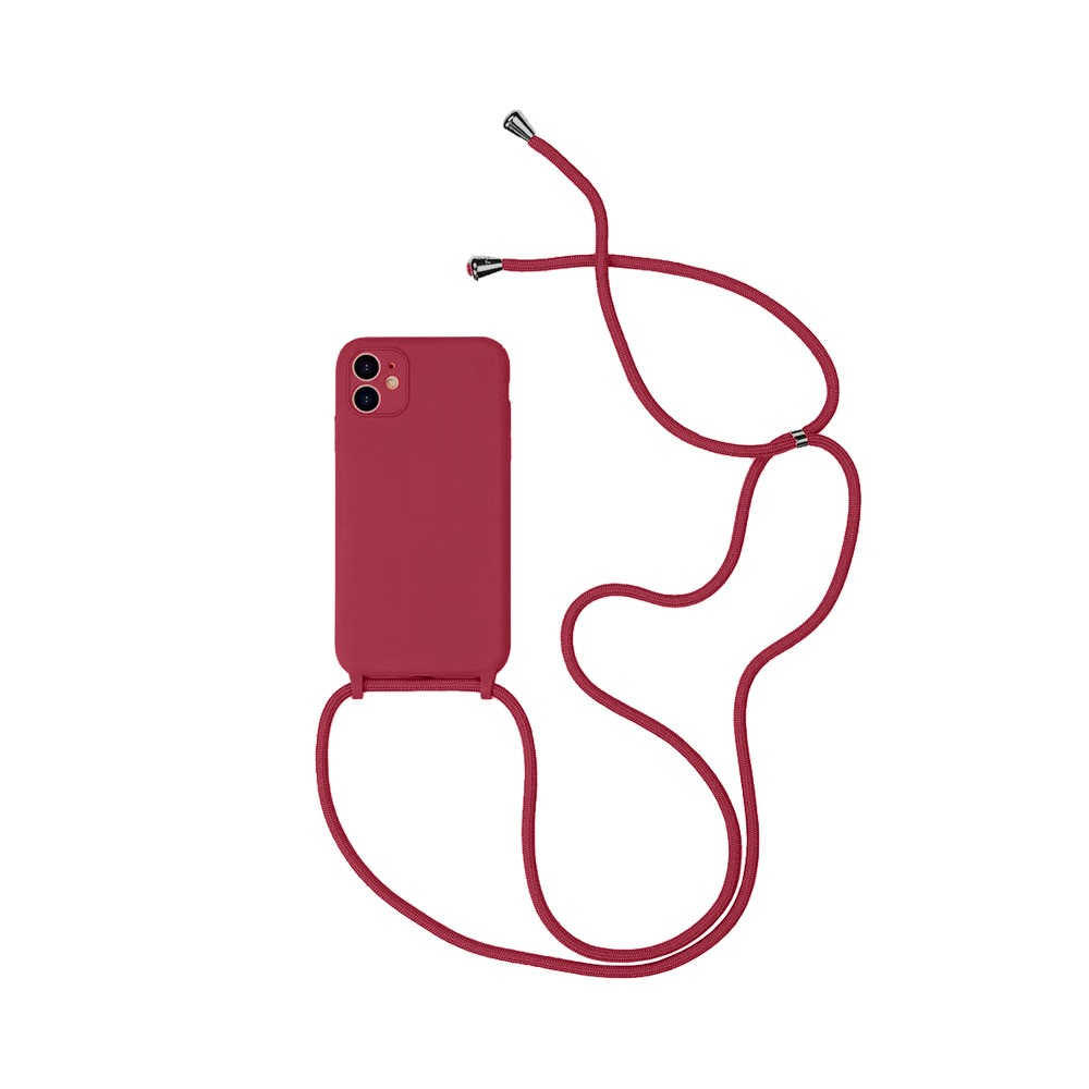 Coque avec Cordon Apple iPhone 12 Rouge Pourpre