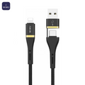 Câble Data Multi Wiwu USB + USB-C vers Lightning (1.2m) ED-105 Noir