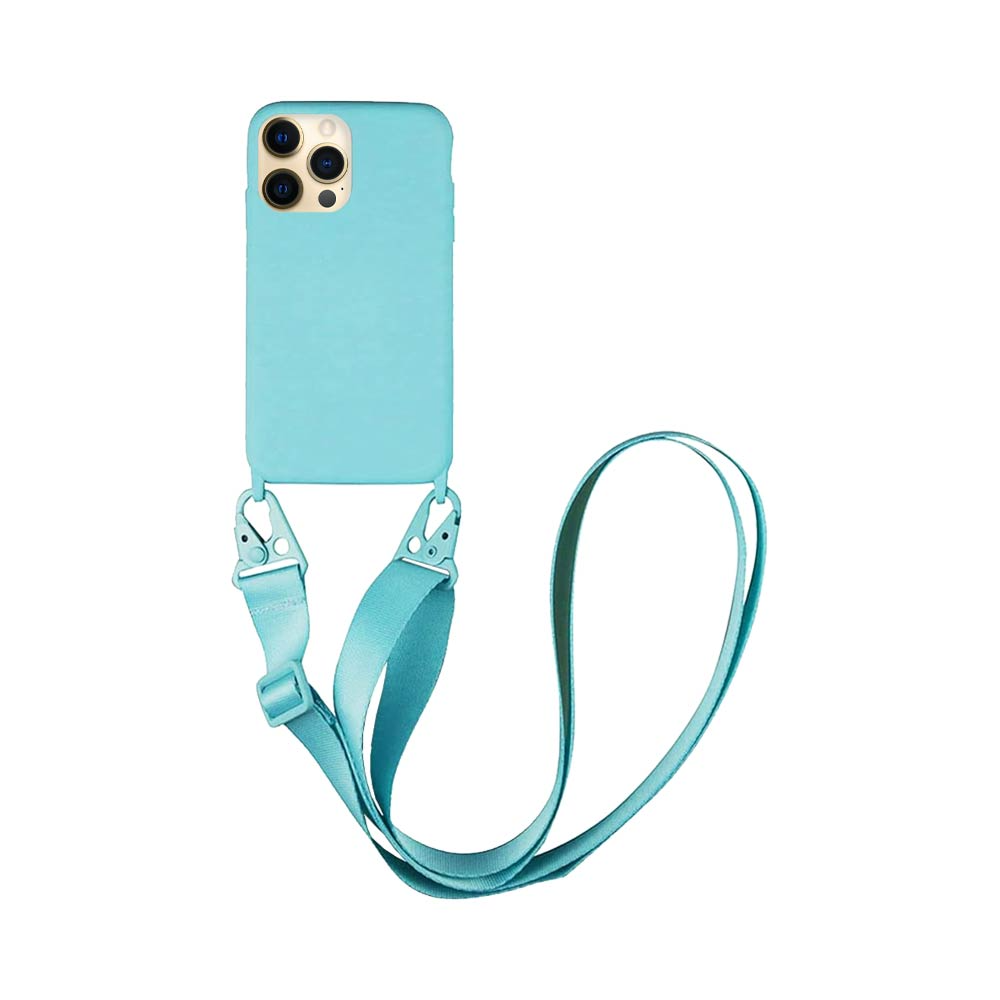 Coque avec Bandoulière Apple iPhone 12 Pro Bleu Clair
