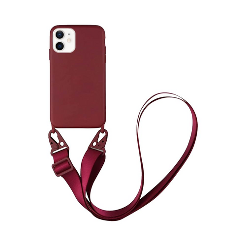 Coque avec Bandoulière Apple iPhone 12 Mini Bordeaux