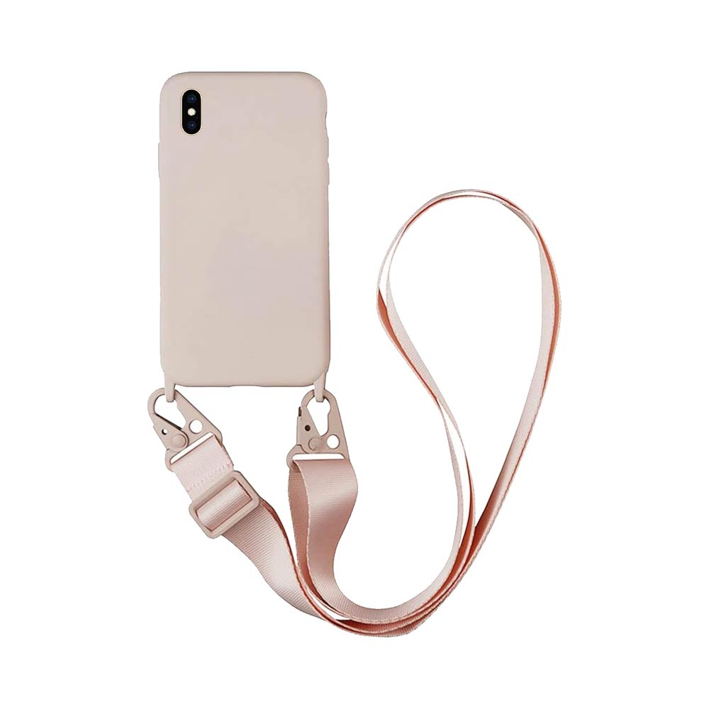 Coque avec Bandoulière Apple iPhone XS Max Rose Gold
