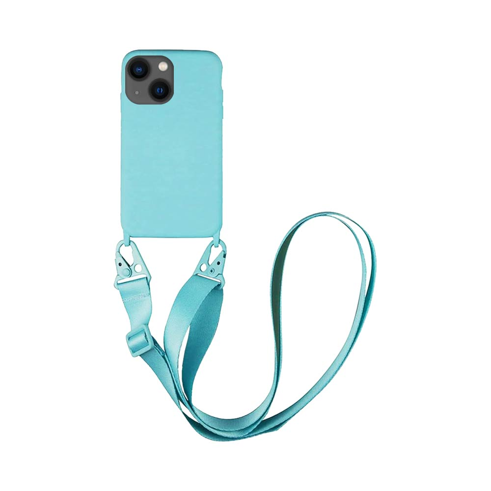 Coque avec Bandoulière Apple iPhone 15 Plus Bleu Clair