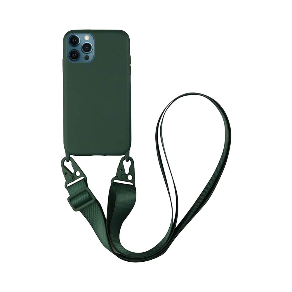 Coque avec Bandoulière Apple iPhone 12 Pro Max Vert Foncé
