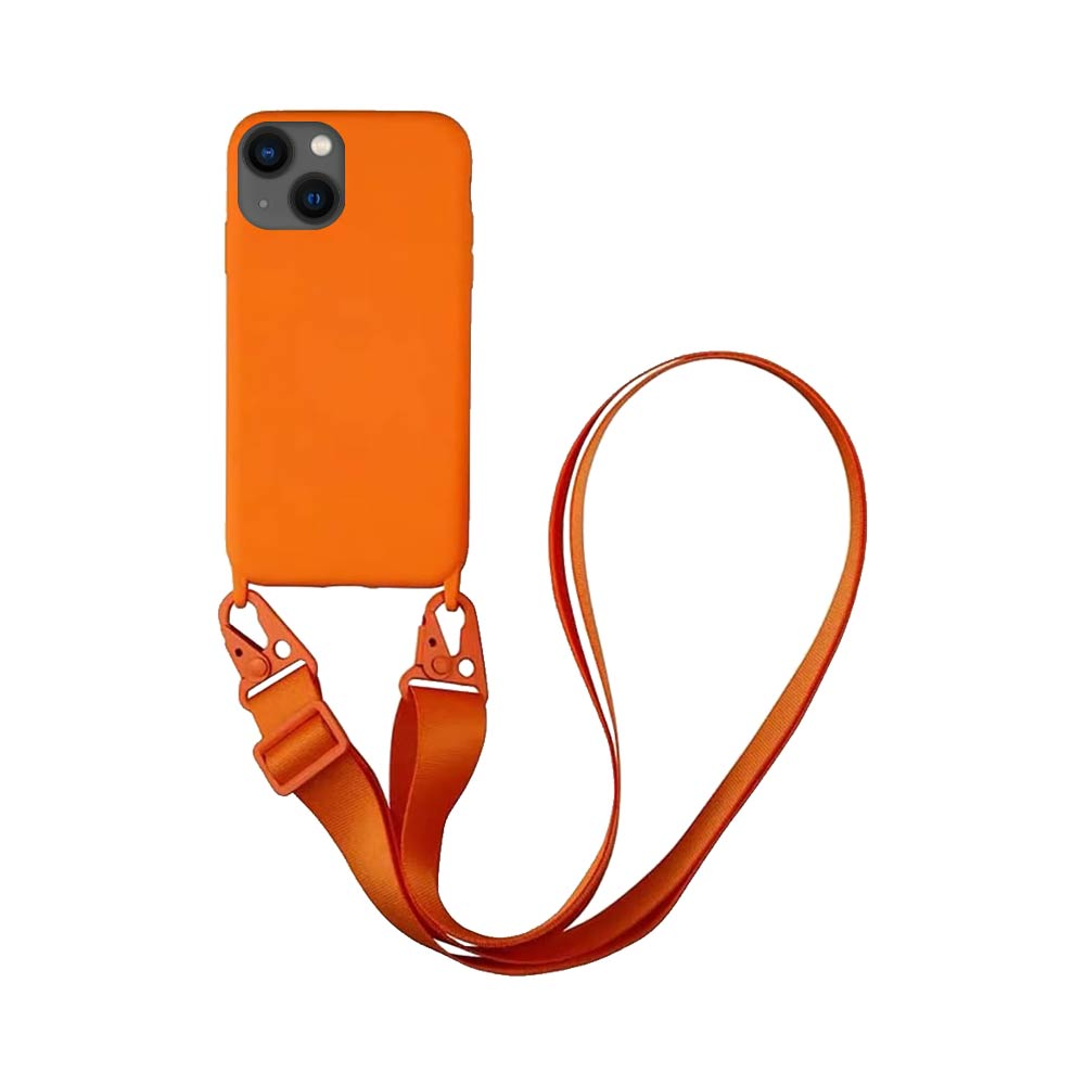 Coque avec Bandoulière Apple iPhone 15 Plus Orange