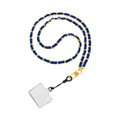 Tour de Cou Universel pour Smartphone en Cuir PU A16 Bleu Marine