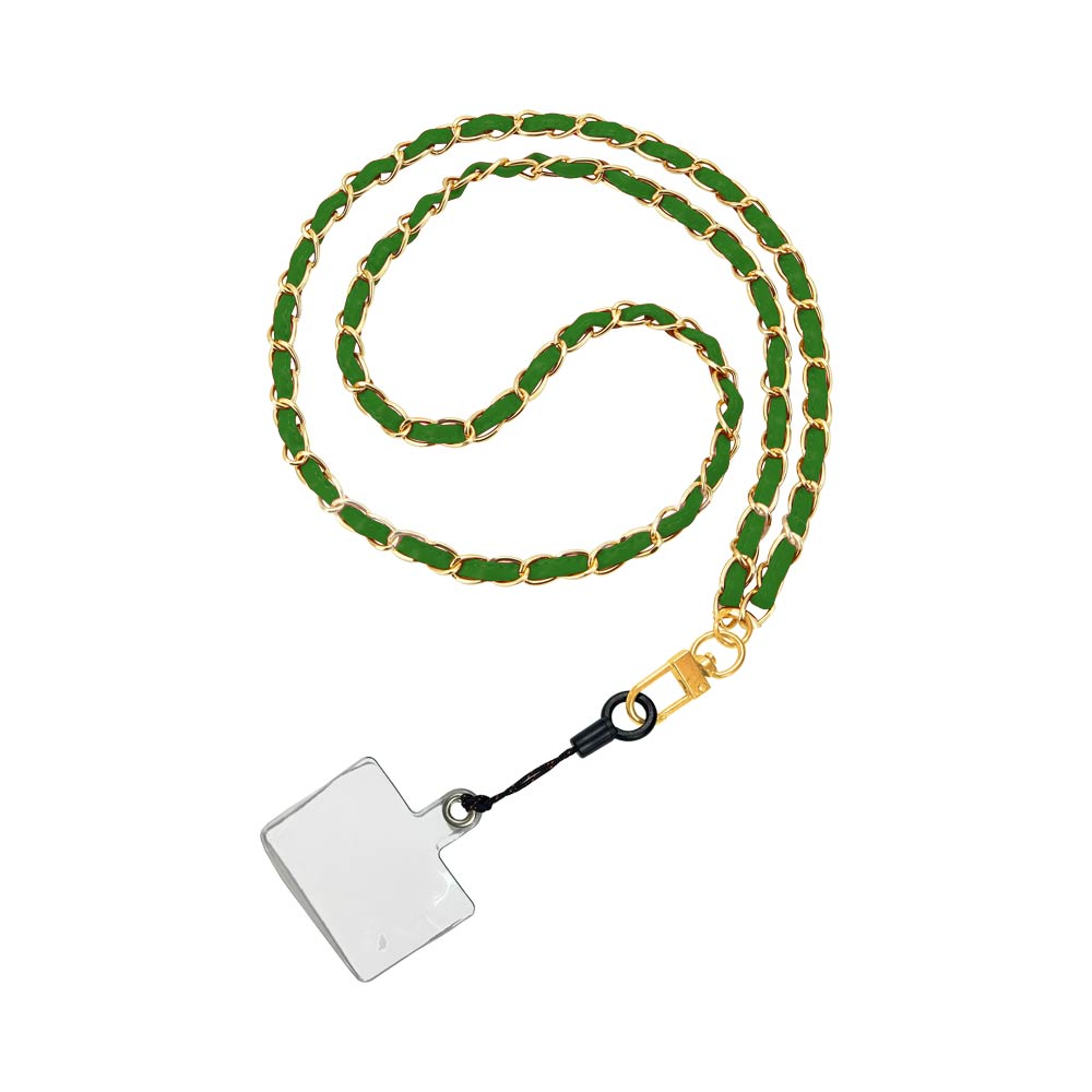 Tour de Cou Universel pour Smartphone en Cuir PU A19 Vert