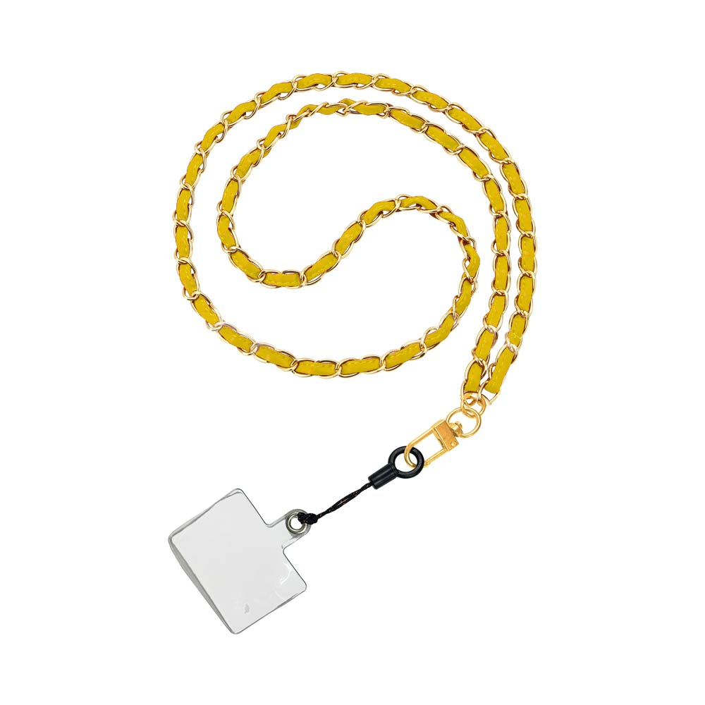 Tour de Cou Universel pour Smartphone en Cuir PU A6 Jaune