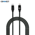 Câble Data USB-C vers Lightning CONNECT MC-CLN7 Nylon Tressé 20W (2m) Noir
