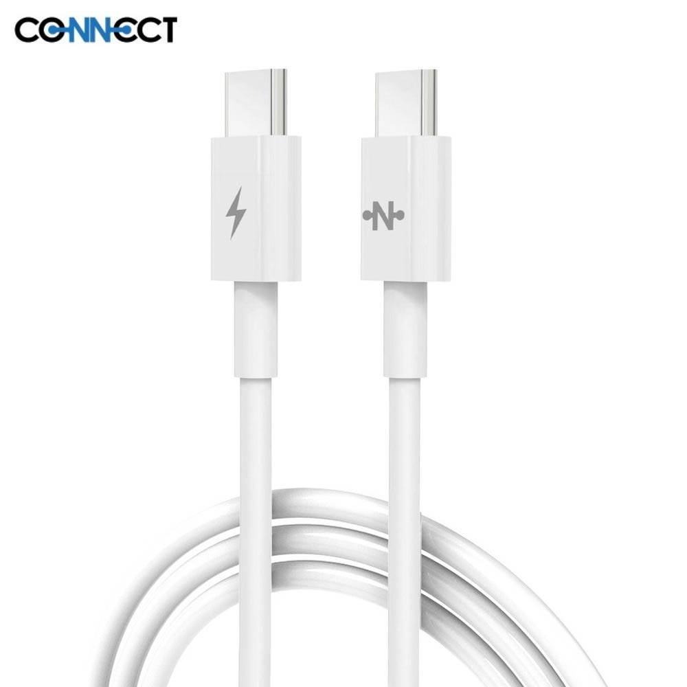 Câble Data USB-C vers USB-C CONNECT MC-CCB6 60W (2m) Blanc