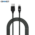 Câble Data USB vers USB-C CONNECT MC-CCN8 Nylon Tressé 15W (2m) Noir