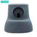 Support Silicone Usams US-ZJ051 pour Pad de Charge Apple Watch & AirPods Gris