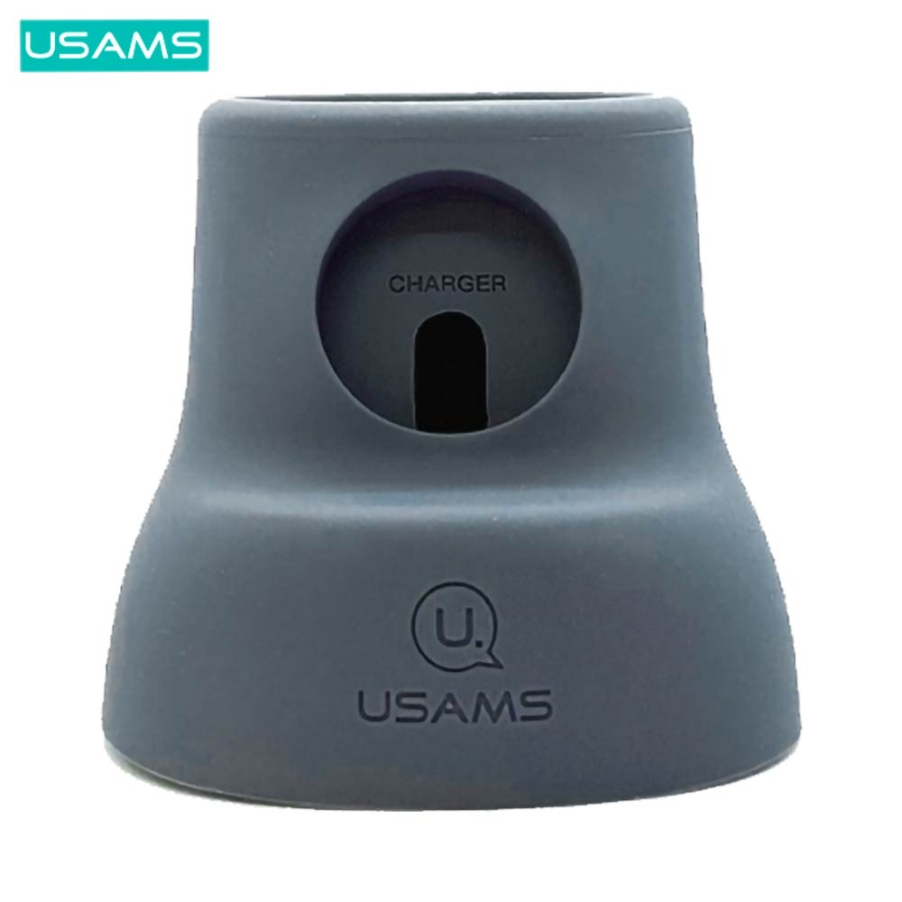 Support Silicone Usams US-ZJ051 pour Pad de Charge Apple Watch & AirPods Gris