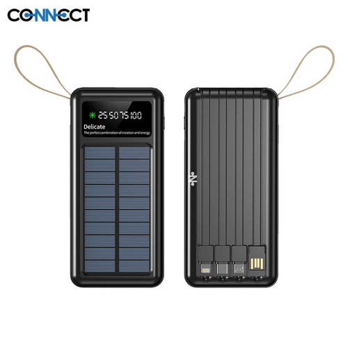 Batterie Externe Power Bank Solaire CONNECT MC-BESN01 10000mAh Noir - RM34 Repair Mobile Béziers