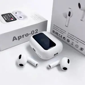 Écouteurs Bluetooth Apro-02 avec Écran Tactile (BT 5.3) Blanc