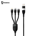 Câble Data Multi Baseus Flash Series II USB + USB-C vers USB-C + MicroUSB + Lightning 100W (1.2m) CASS030101 Noir