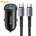 Chargeur Allume-Cigare Mcdodo CC-7493 30W Charge Rapide (avec Câble USB-C vers USB-C 1.2m) Noir