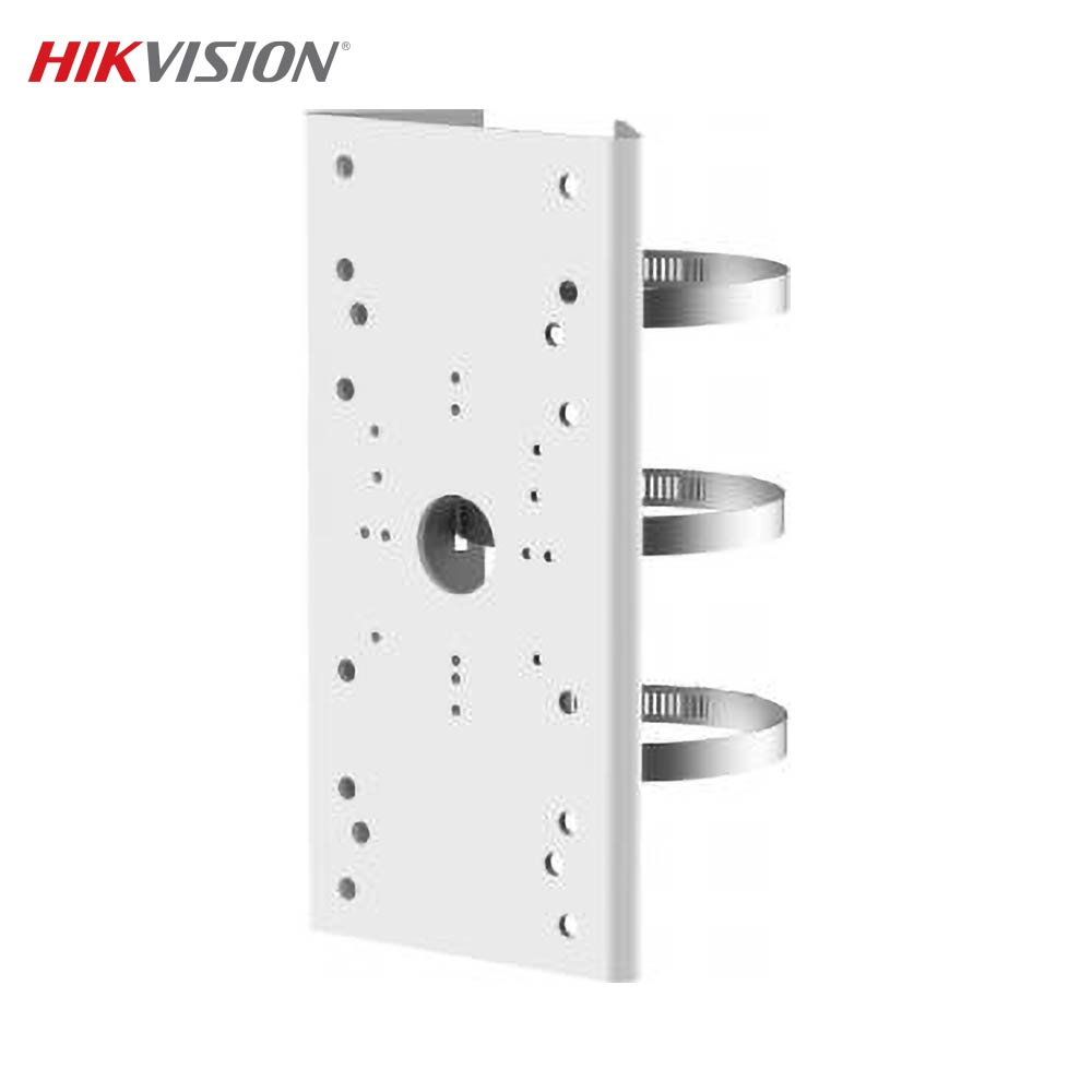 Support Poteau pour Caméra de Surveillance Hikvision Dome, Tourelle, Bullet & Mini Bullet DS-1275ZJ-SUS Blanc