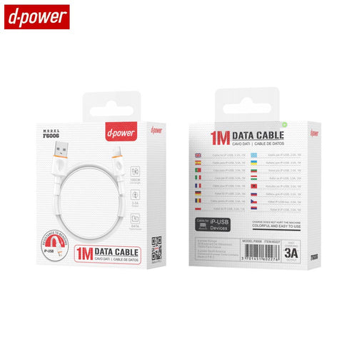 Câble Data USB vers Lightning d-power F6006 (1m) Blanc - RM34 Repair Mobile Béziers