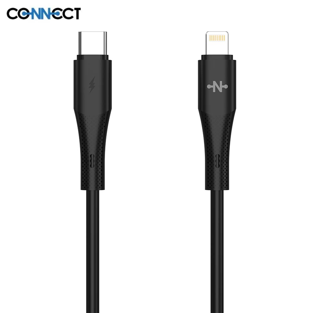 Câble Data USB-C vers Lightning CONNECT MC-CNL14 30W (1m) Noir