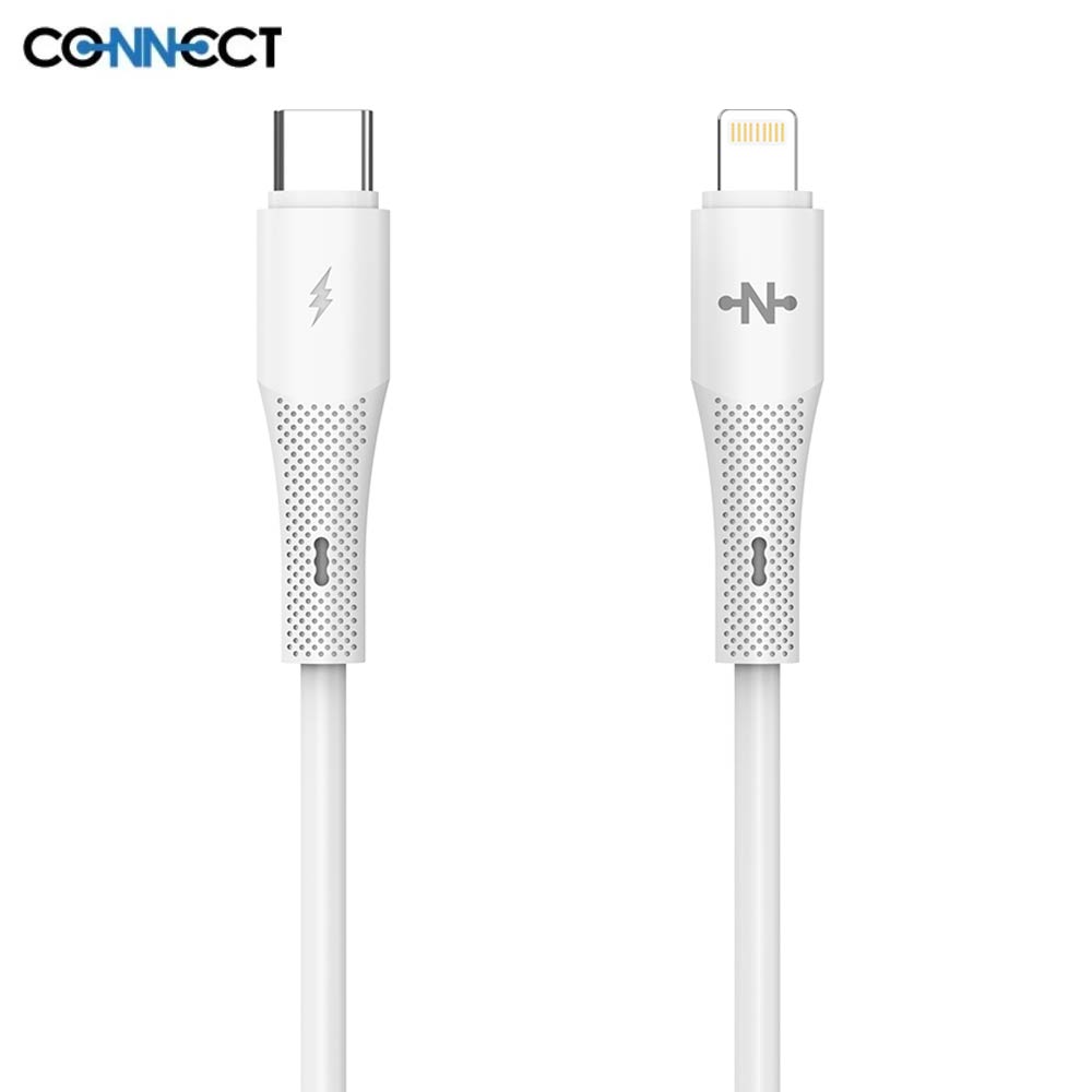 Câble Data USB-C vers Lightning CONNECT MC-CBL14 30W (1m) Blanc