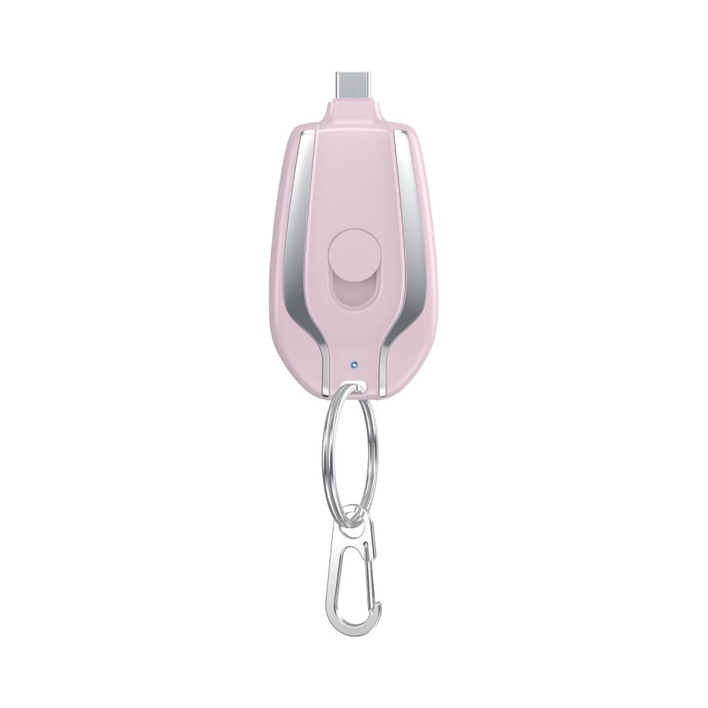 Batterie Externe Power Bank Porte Clé USB-C 1500mAh Rose