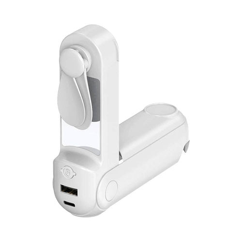 Batterie Externe Power Bank avec Mini Ventilateur et Support 2400mAh Blanc - RM34 Repair Mobile Béziers