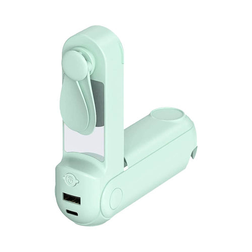 Batterie Externe Power Bank avec Mini Ventilateur et Support 2400mAh Vert - RM34 Repair Mobile Béziers