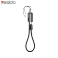 Câble Data USB-C vers Lightning Yesido CA178 Porte Clé Charge Rapide 27W Noir