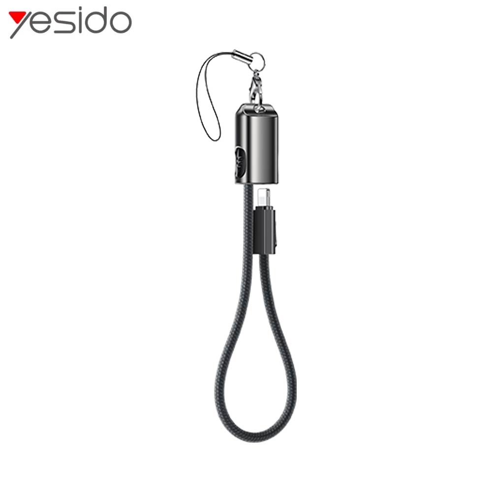 Câble Data USB-C vers Lightning Yesido CA178 Porte Clé Charge Rapide 27W Noir