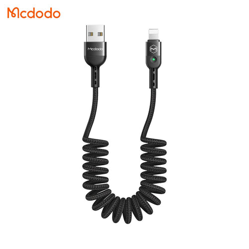 Câble Data USB vers Lightning Mcdodo (avec LED) 1.8m Noir - RM34 Repair Mobile Béziers