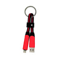 Porte-Clés Multi Câbles 5 en 1 (Lightning + 2x USB-C + USB-A) Rouge