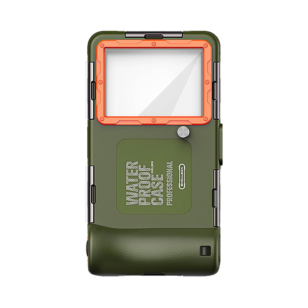 Coque Étanche pour Smartphone Universelle 6.8" avec Bouton Photo Vert