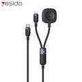 Câble de Charge Montre Connectée Yesido CA136L USB-C vers Lightning 27W + Pad de Charge 2.5W Noir
