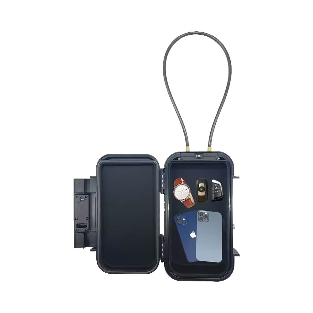 Mini Coffre Fort Portable avec Fil d'Acier Noir