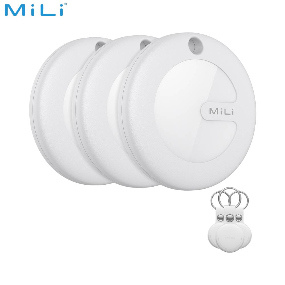 Traceur GPS MILI MiTag iOS avec Étui (x3) Apple Find My Blanc