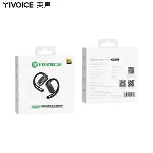 Écouteurs Bluetooth Traducteur Open-Ear YIVOICE Clip30 – Crochet d'Oreille – Noir