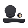 Tapis de Souris Kit 3-en-1 Ergonomique + Repose Poignet Clavier + Sous-Verres Antidérapants - Noir
