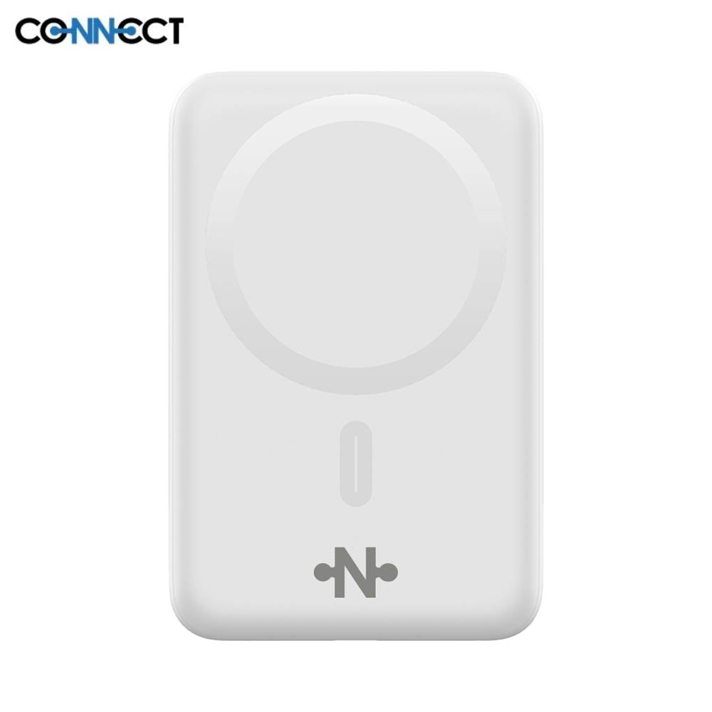Batterie Externe Power Bank Sans Fil Magnétique MagSafe CONNECT MC-BEM10B01 10000mAh 15W Blanc