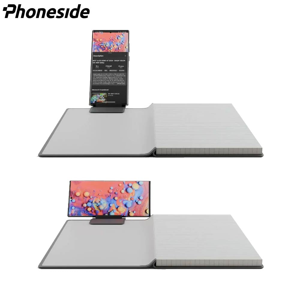 Support pour Smartphone Phoneside Note pour Carnet & Cahier Noir