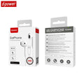 Écouteurs Filaires Lightning d-power K6009 Blanc