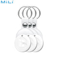 Traceur GPS MILI MiTag Duo avec Étui en Cuir PU (x3) Apple Find My & Google Find Hub Blanc