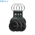 Traceur GPS MILI MiTag Duo avec Étui en Cuir PU (x3) Apple Find My & Google Find Hub Noir