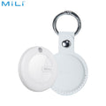 Traceur GPS MILI MiTag Duo avec Étui en Cuir PU Apple Find My & Google Find Hub Blanc