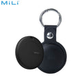 Traceur GPS MILI MiTag Duo avec Étui en Cuir PU Apple Find My & Google Find Hub Noir