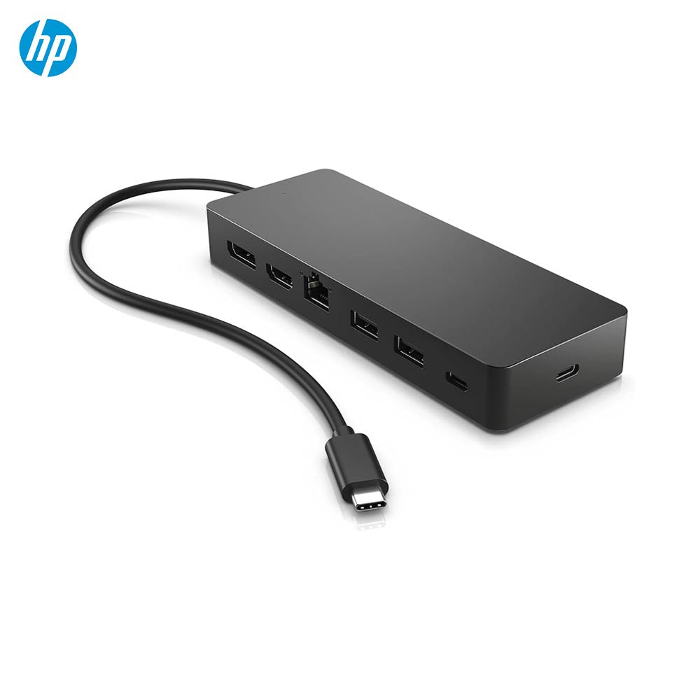 Station d'Accueil HP USB-C (7-en-1) vers HDMI 4K + DisplayPort 1.2 + Ethernet RJ45 + USB-C x2 + USB-A x2 (Grade AB) - 50H98AA/ TPA-U001H (Bulk)