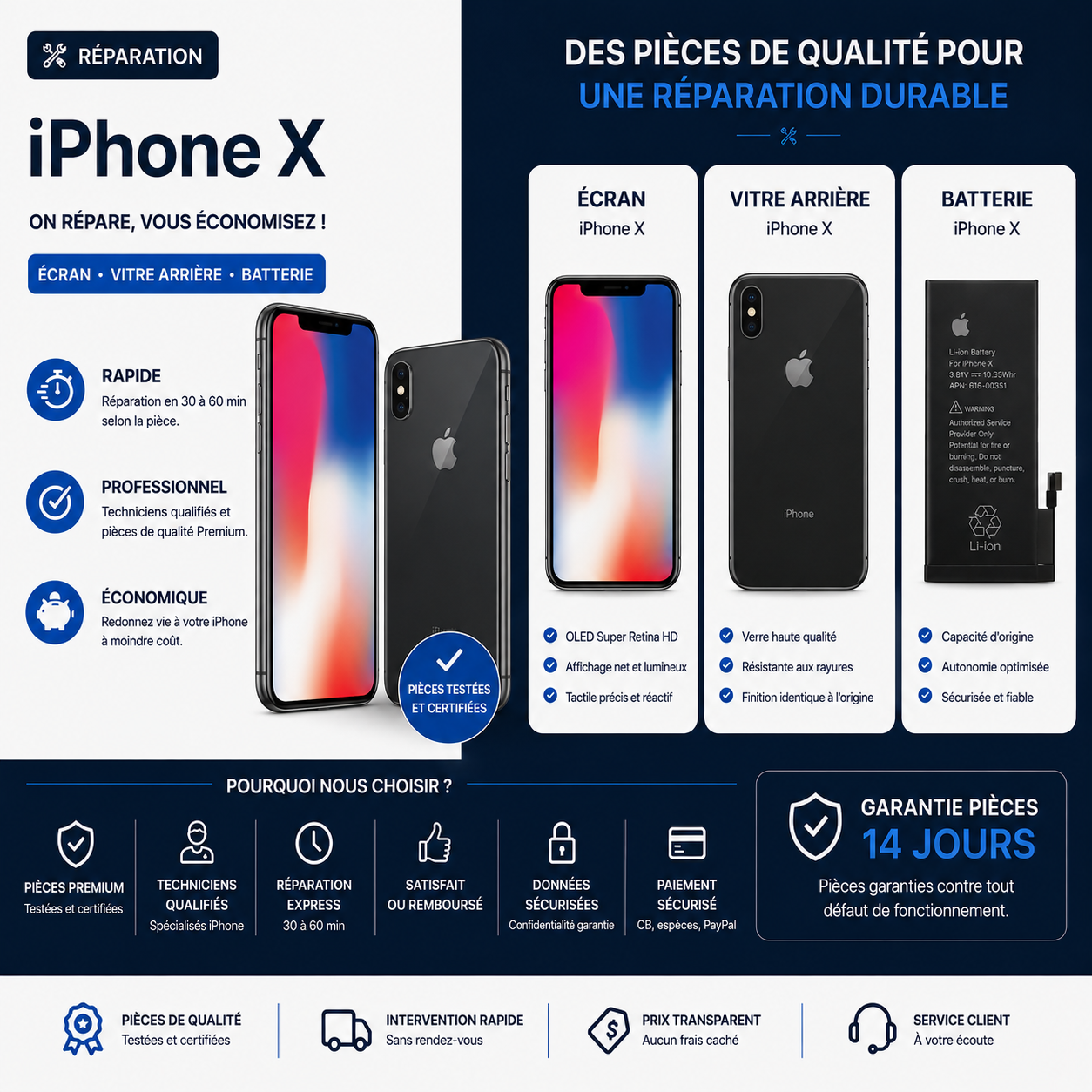 Réparation iPhone X
