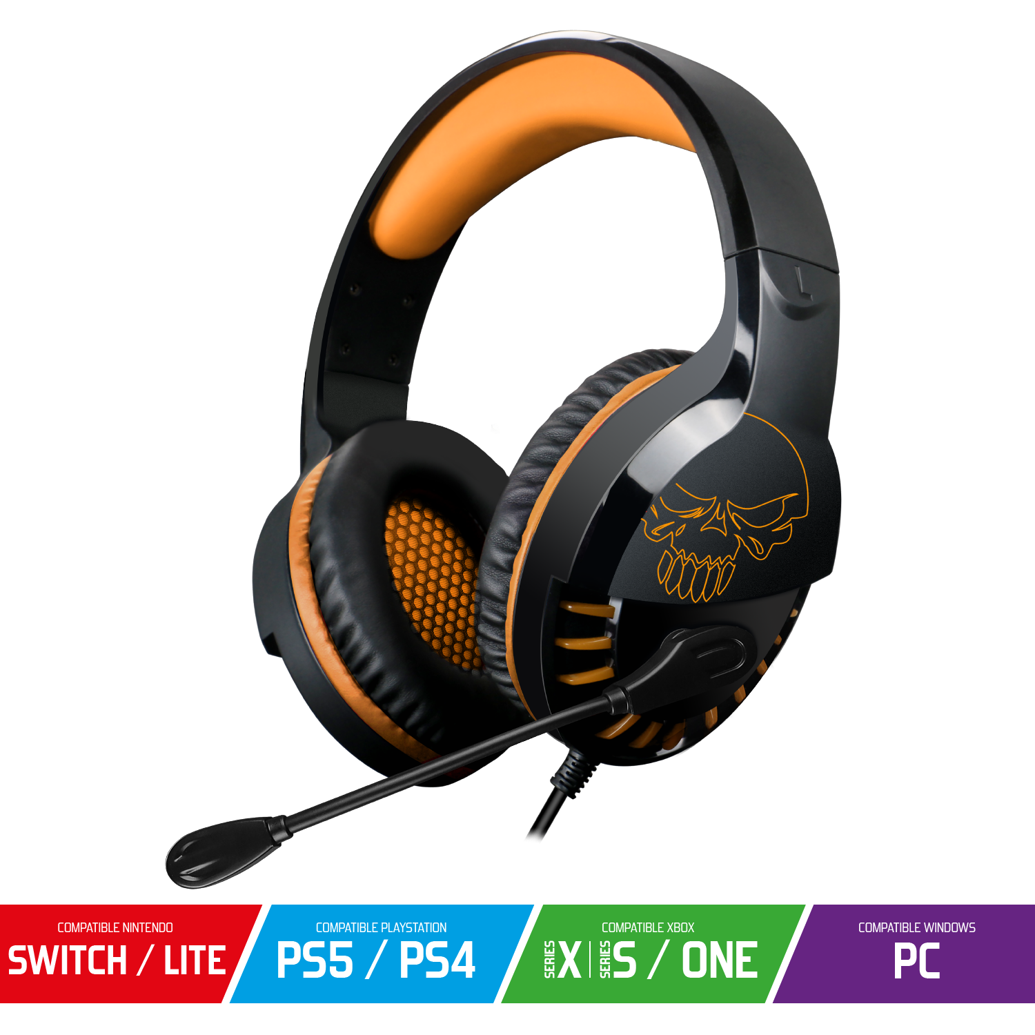Spirit of Gamer – Casque PRO H3 Multiplateforme – PC / PS4 / PS5 / Xbox / Switch – Orange & Noir