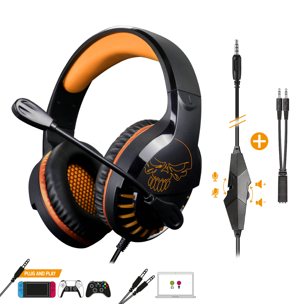 Spirit of Gamer – Casque PRO H3 Multiplateforme – PC / PS4 / PS5 / Xbox / Switch – Orange & Noir