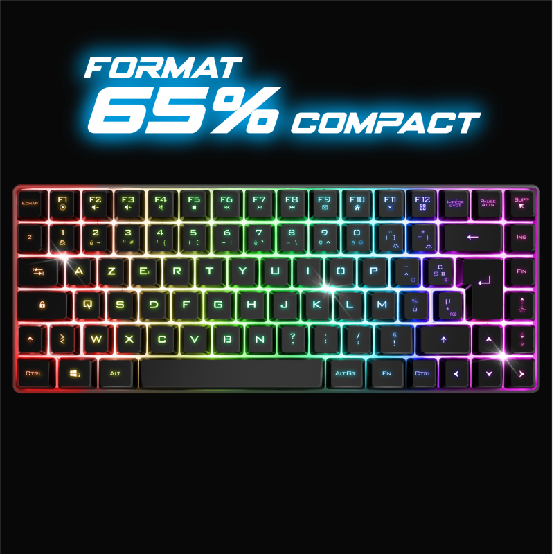 Clavier Sans Fil Gamer ELITE-K70 – RGB TKL 65% Compact